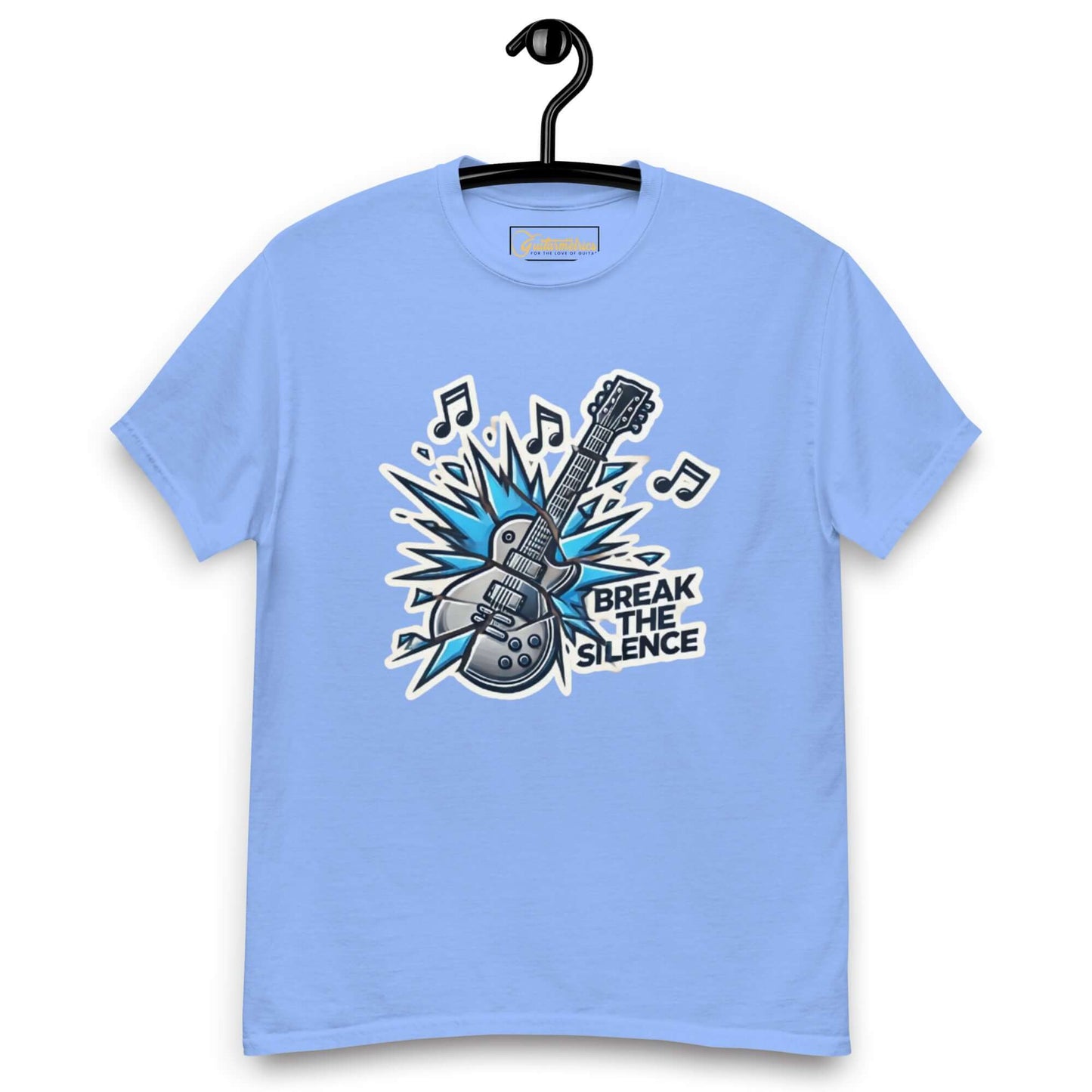 Break the Silence Unisex Guitar classic tee Carolina Blue guitarmetrics