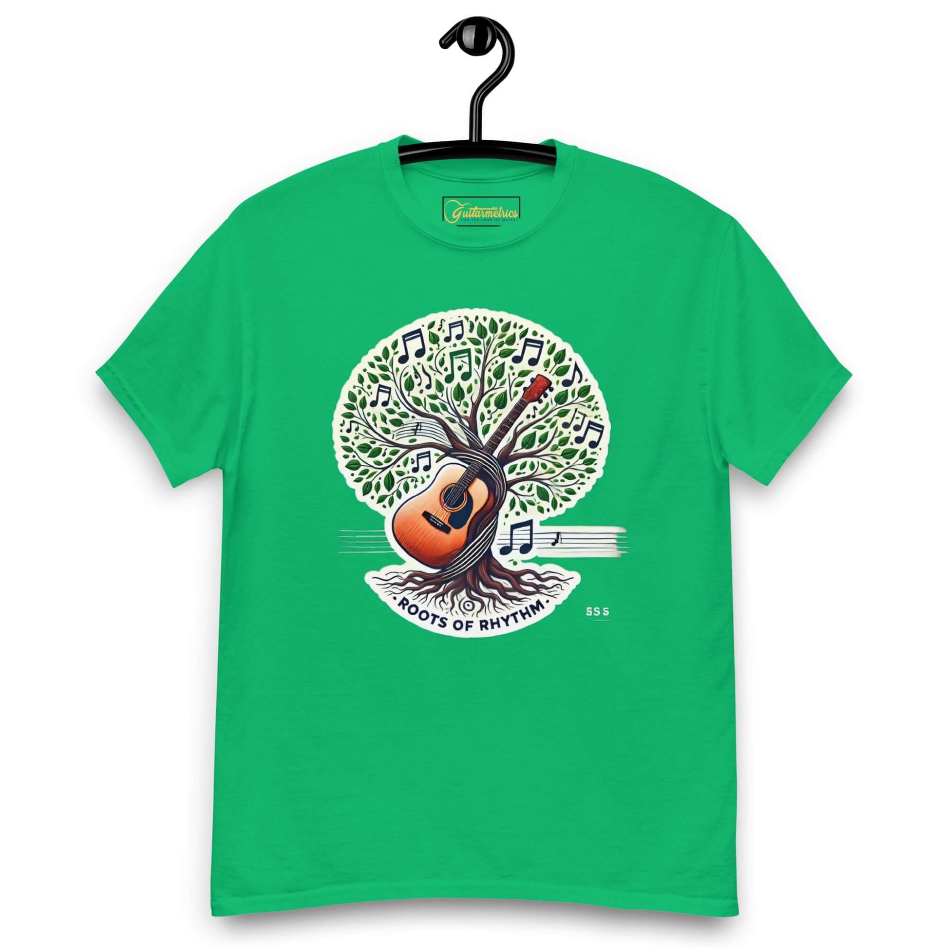 Roots of Rhythm Unisex Guitar T-shirt Irish Green guitarmetrics