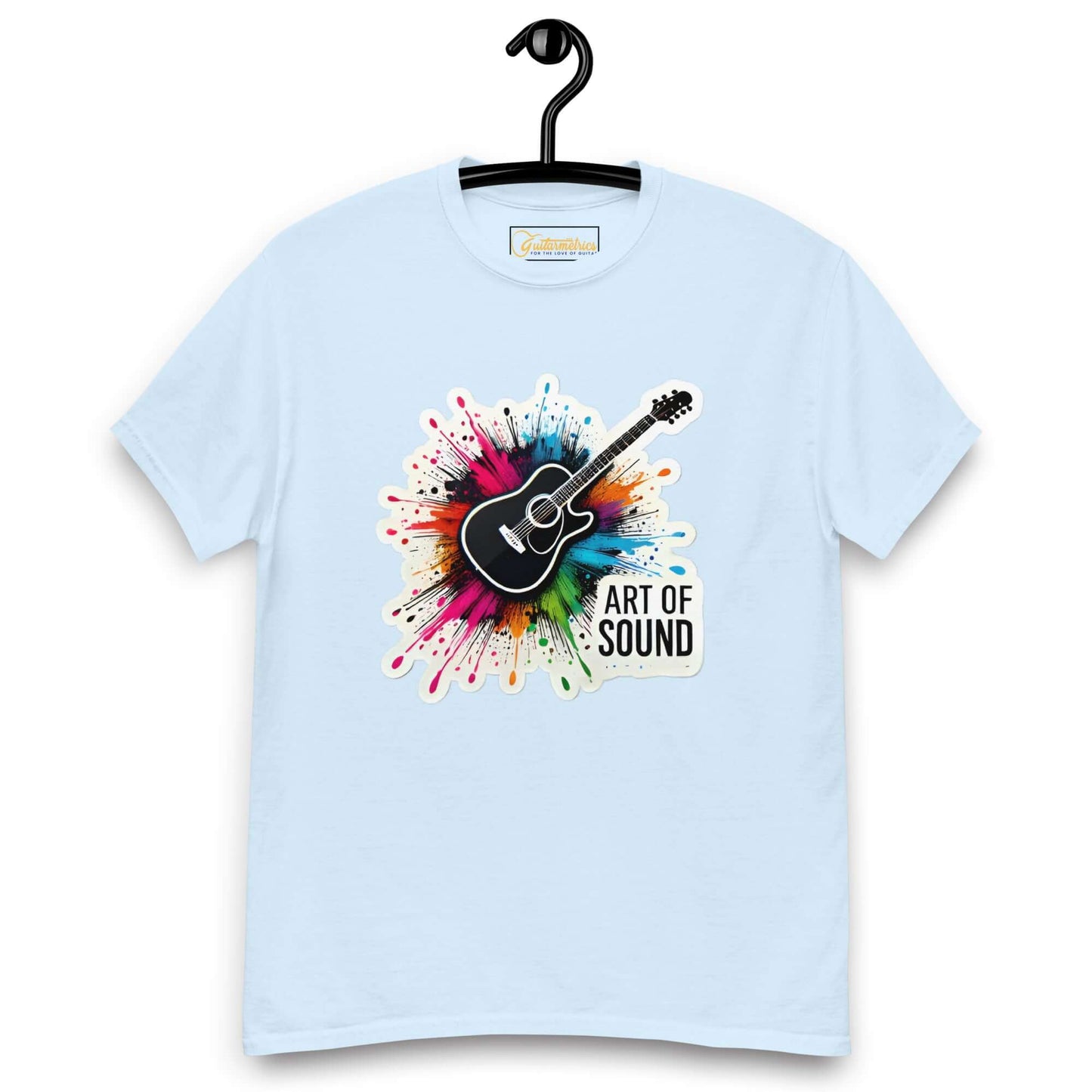 Art of Sound Unisex Guitar T-shirt Light Blue guitarmetrics