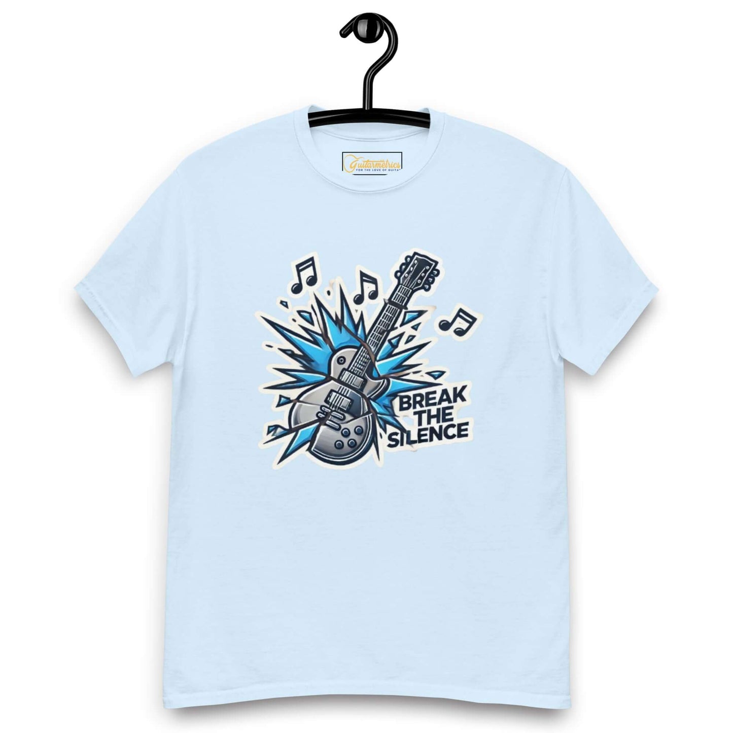 Break the Silence Unisex Guitar classic tee Light Blue guitarmetrics