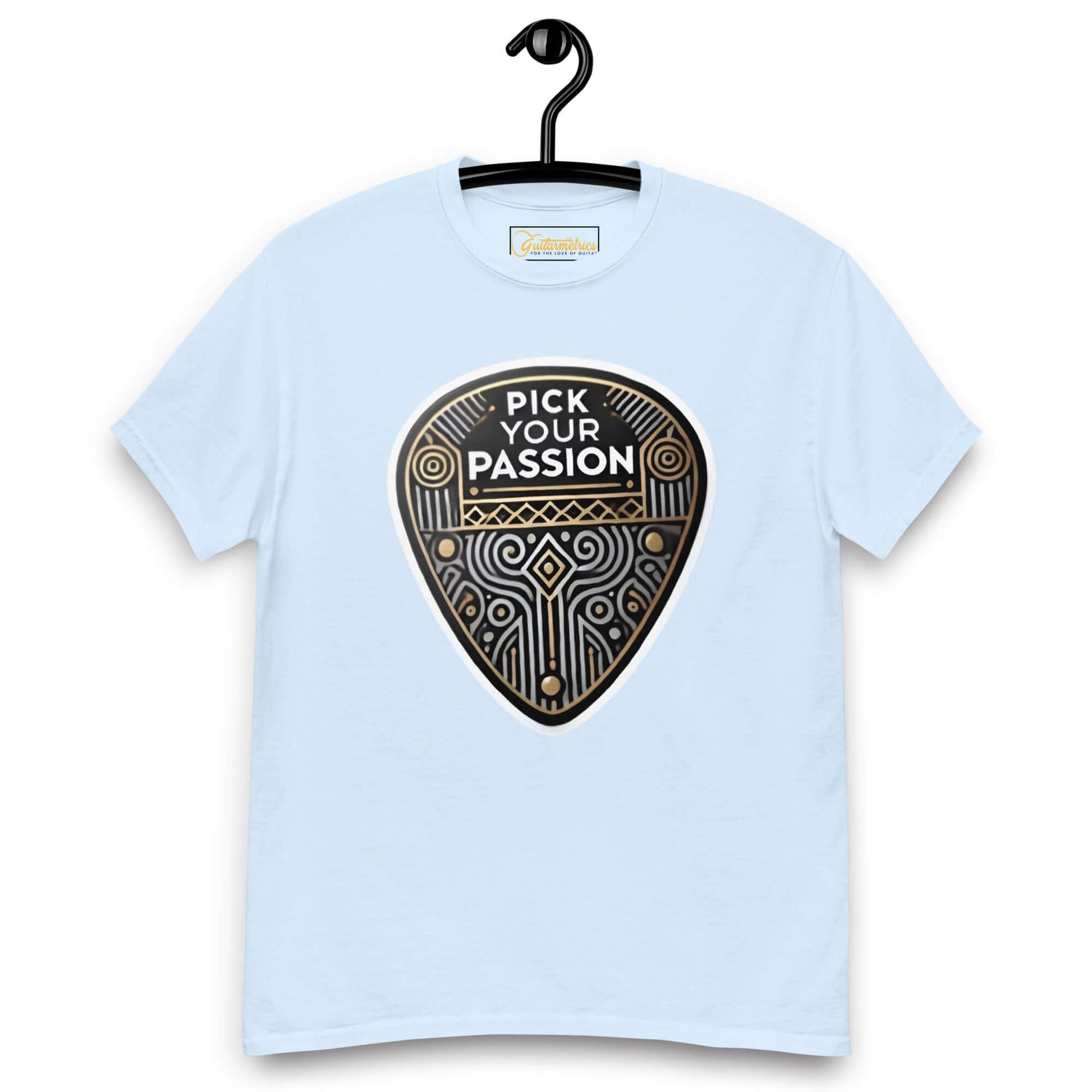 Pick your Passion Unisex classic Guitar tee Light Blue guitarmetrics