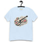 Melody in Bloom Unisex Guitar T-shirt Light Blue guitarmetrics