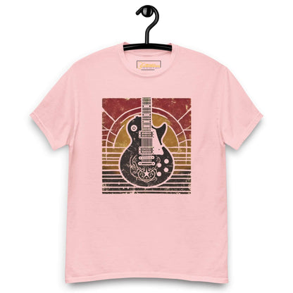 Guitar Art Minimalist Unisex T-shirt Light Pink guitarmetrics