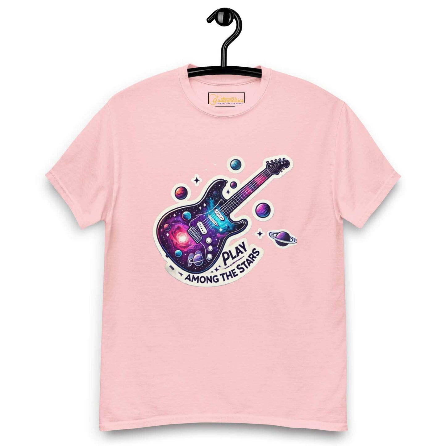 Play Among the Stars Unisex Guitar classic tee Light Pink guitarmetrics