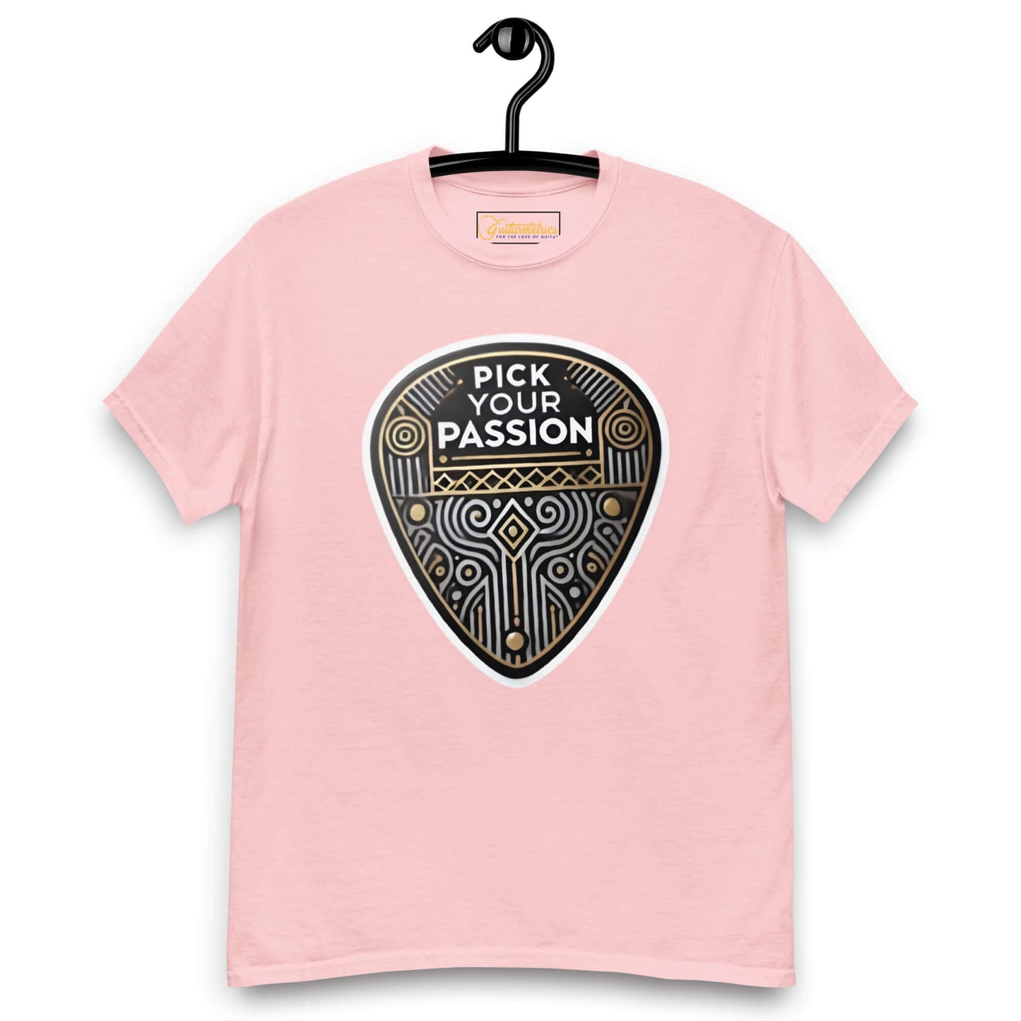 Pick your Passion Unisex classic Guitar tee Light Pink guitarmetrics