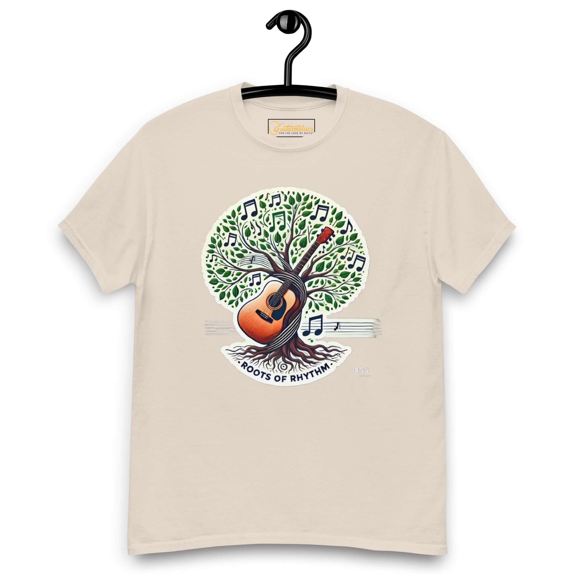 Roots of Rhythm Unisex Guitar T-shirt Natural guitarmetrics