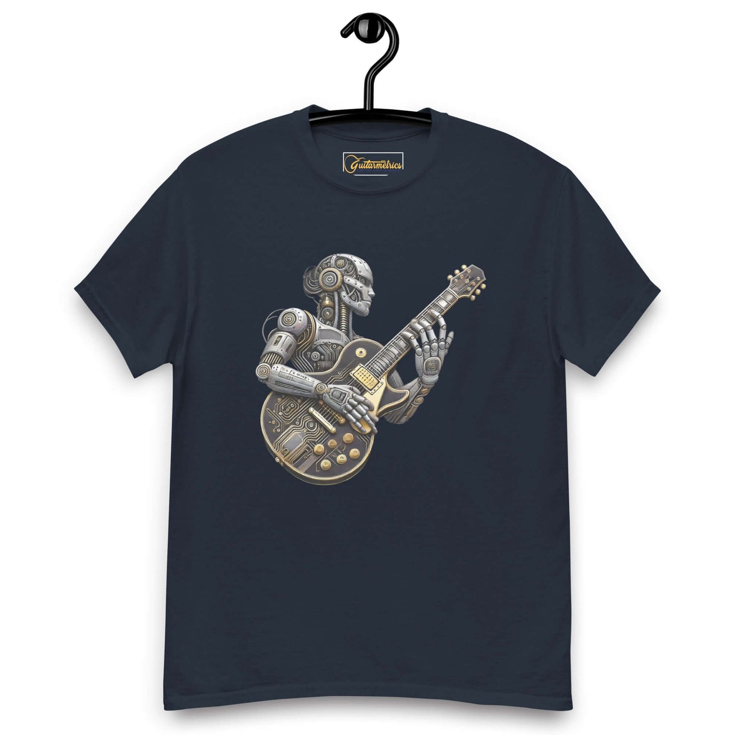 AI Guitar Art Unisex T-shirt Navy guitarmetrics