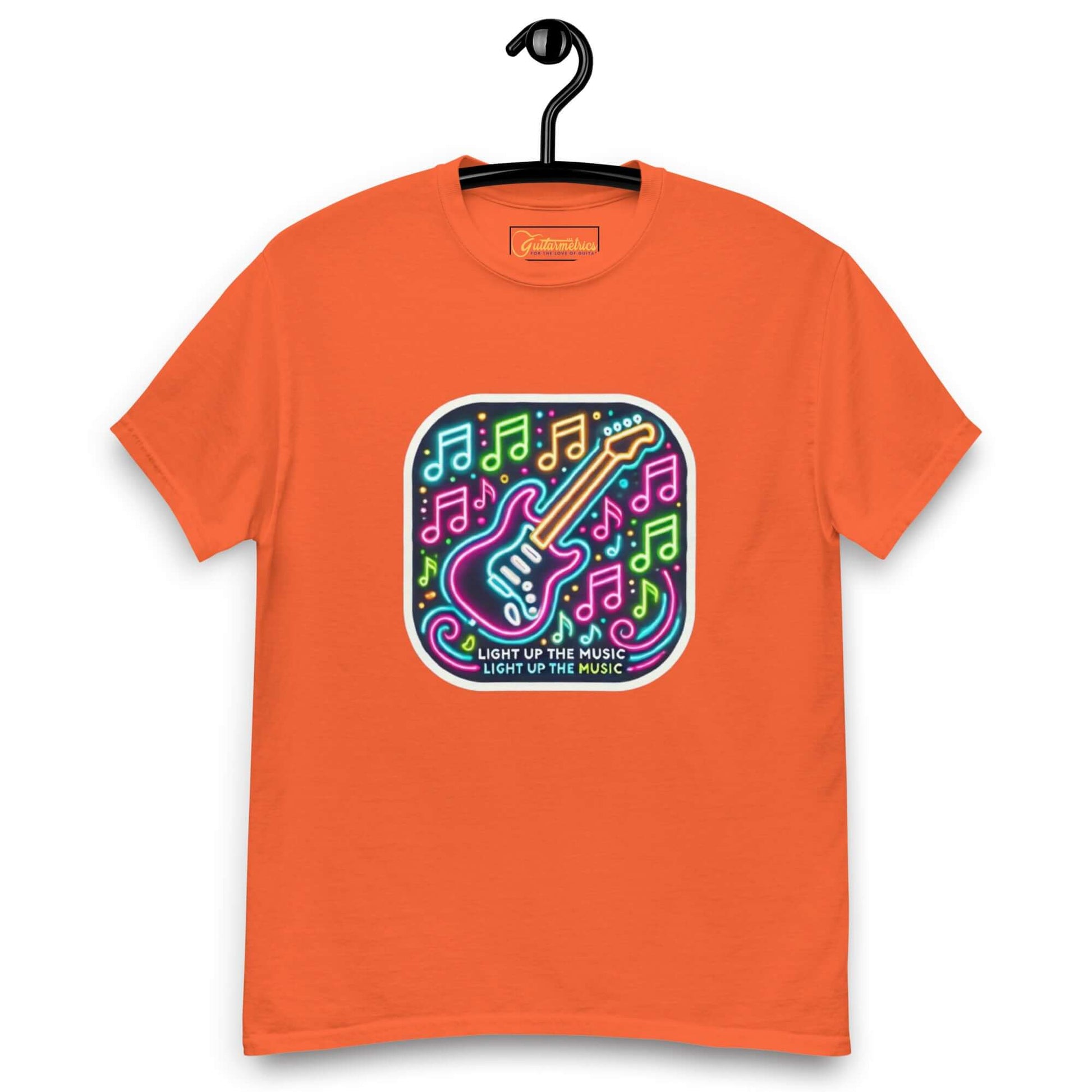 Light Up the Music Unisex Guitar T-shirt Orange guitarmetrics