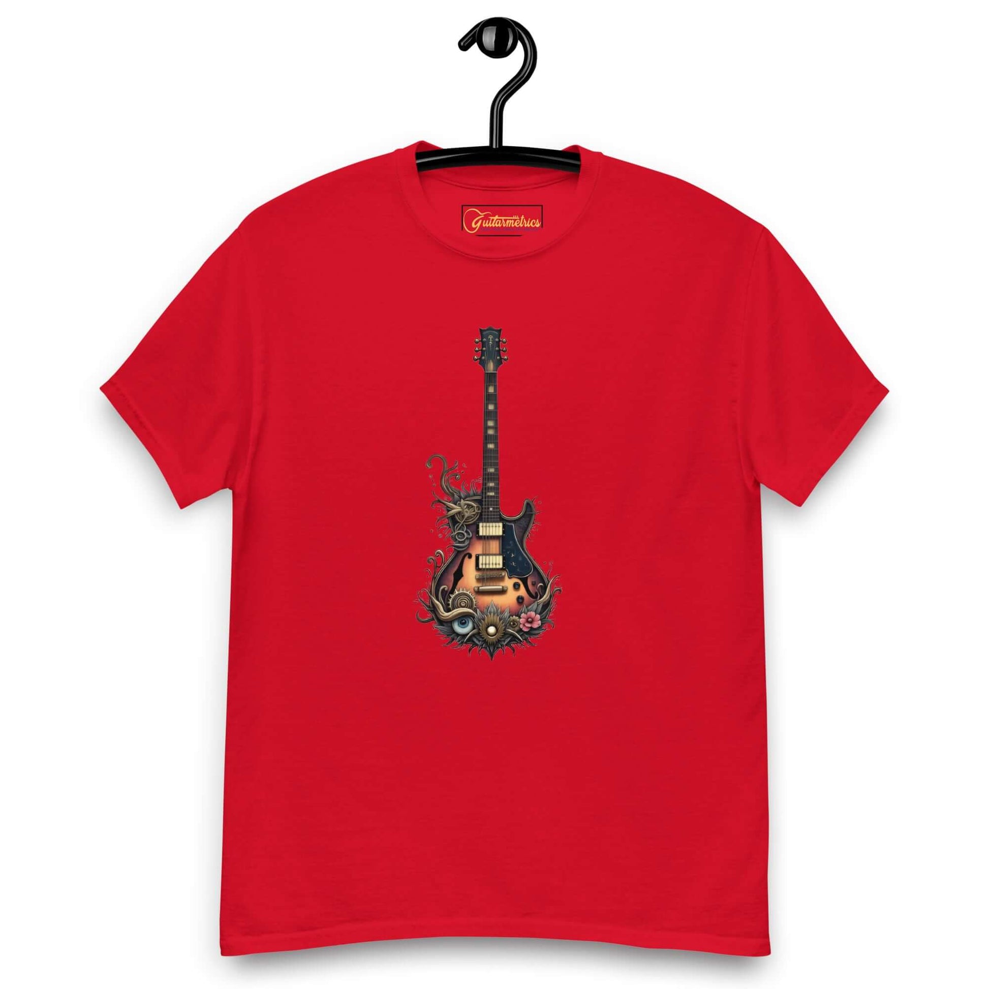 Illustrated Guitar Unisex classic tee Red guitarmetrics