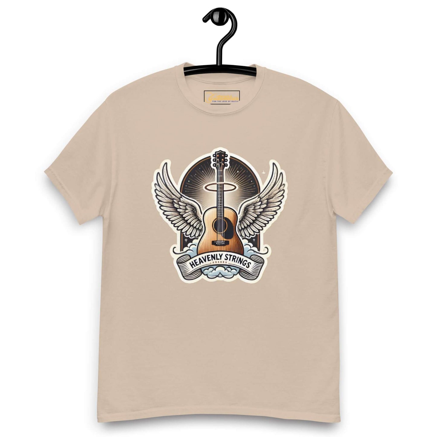 Heavenly Strings Unisex Guitar T-shirt Sand guitarmetrics