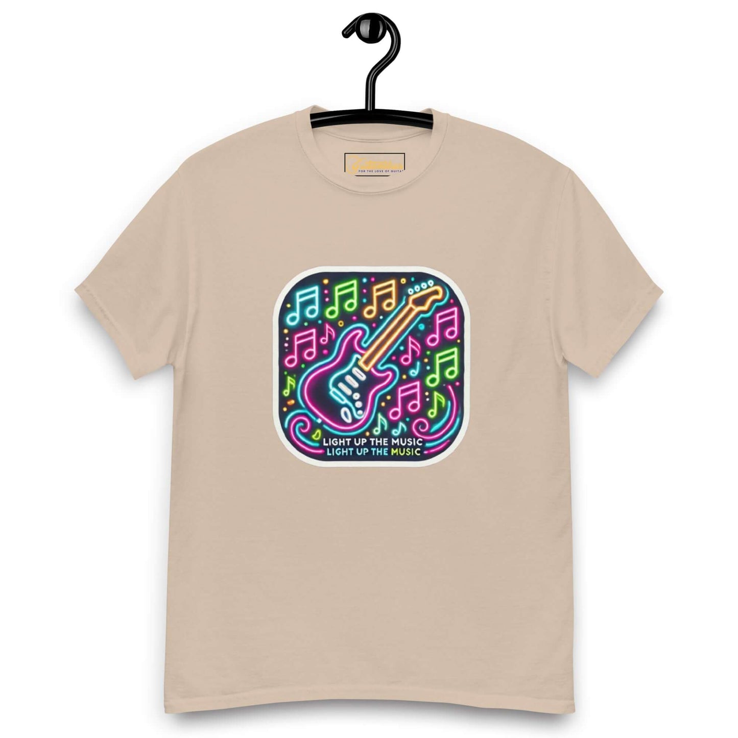 Light Up the Music Unisex Guitar T-shirt Sand guitarmetrics