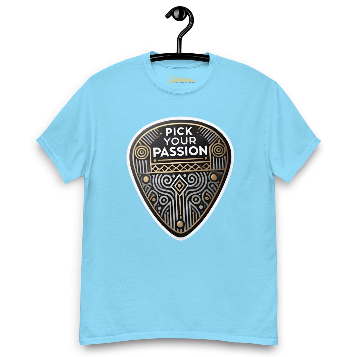 Pick your Passion Unisex classic Guitar tee Sky guitarmetrics