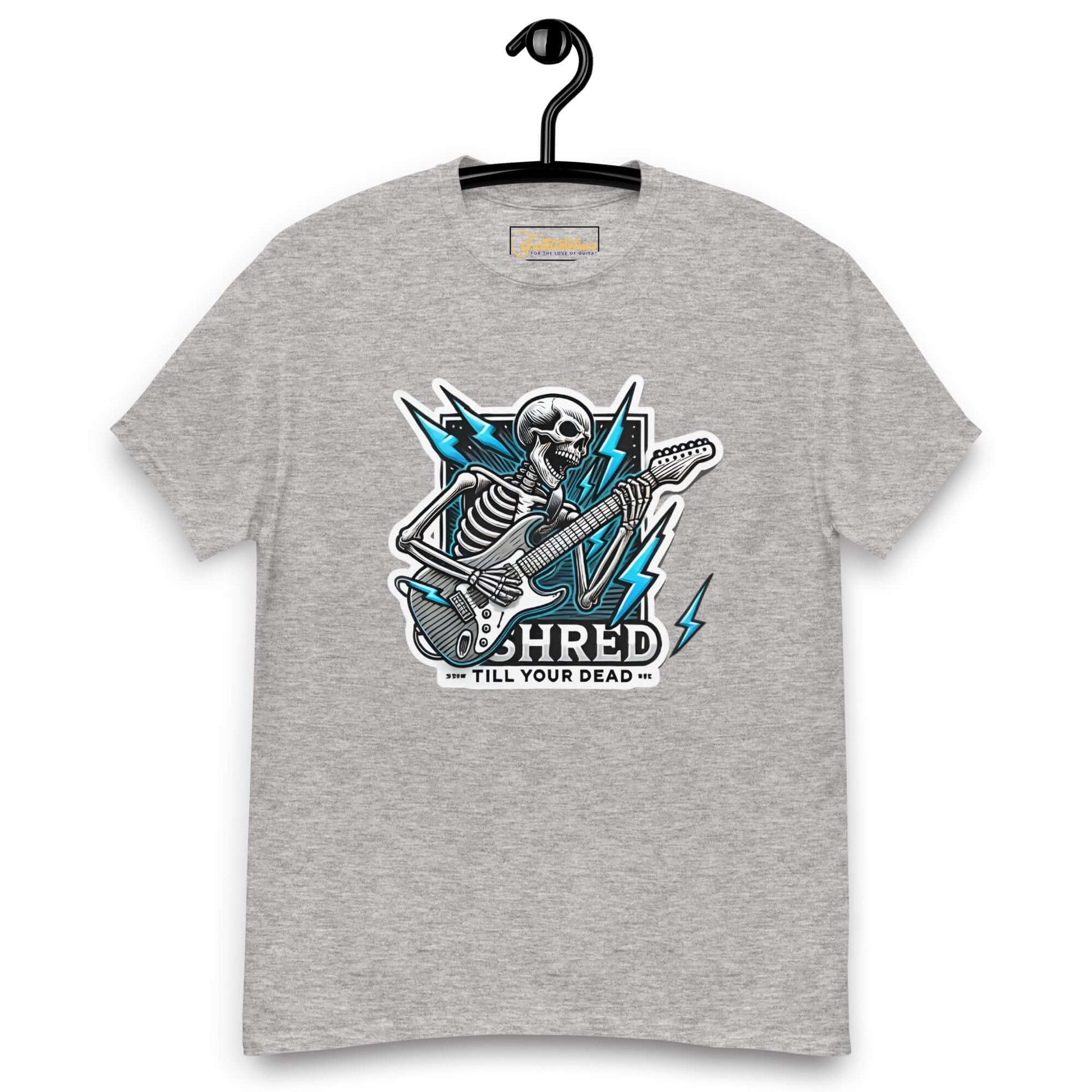 Shred Till your Dead Unisex Guitar T-shirt Sport Grey guitarmetrics