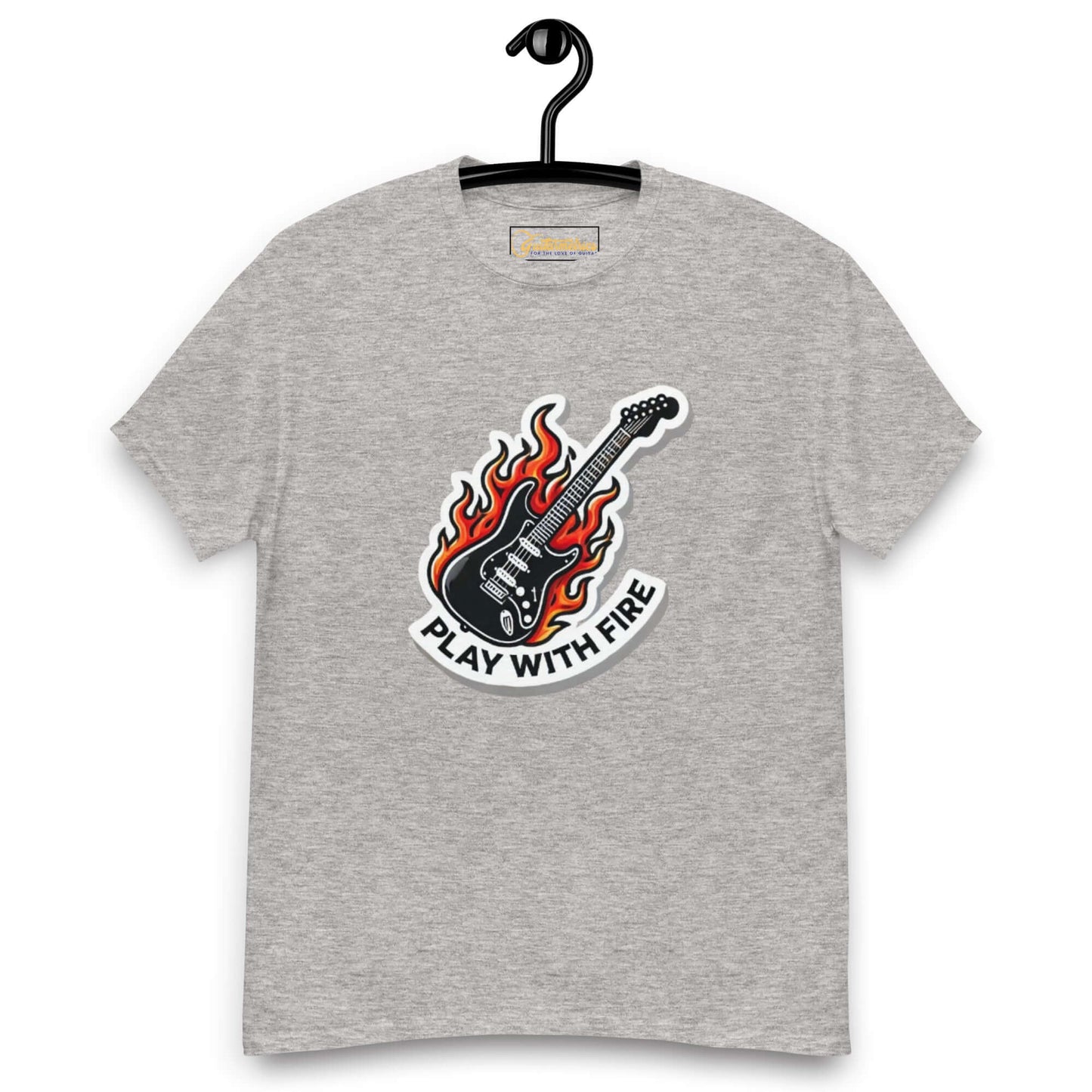 Play with Fire Unisex Guitar T-shirt Sport Grey guitarmetrics