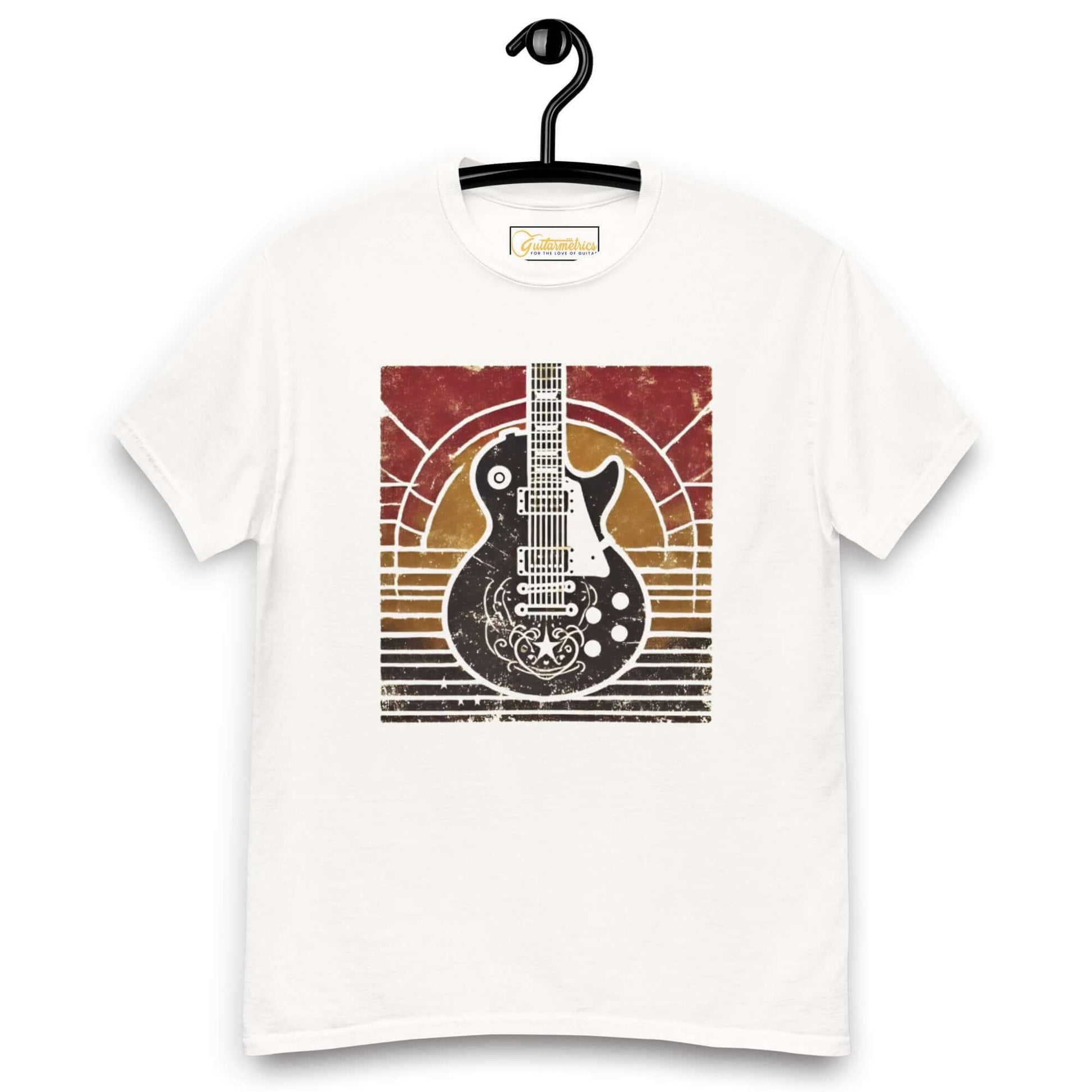 Guitar Art Minimalist Unisex T-shirt White guitarmetrics