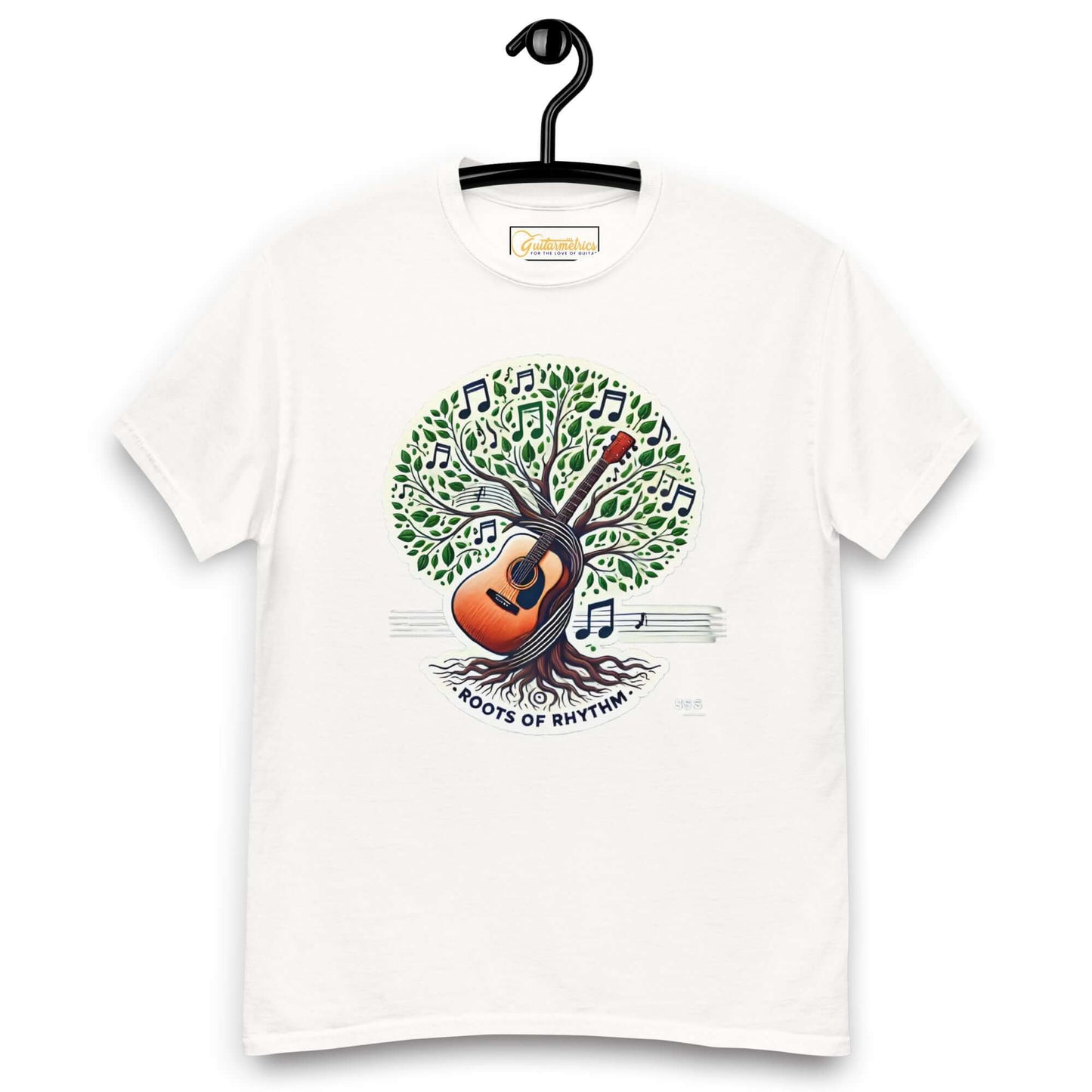 Roots of Rhythm Unisex Guitar T-shirt White guitarmetrics