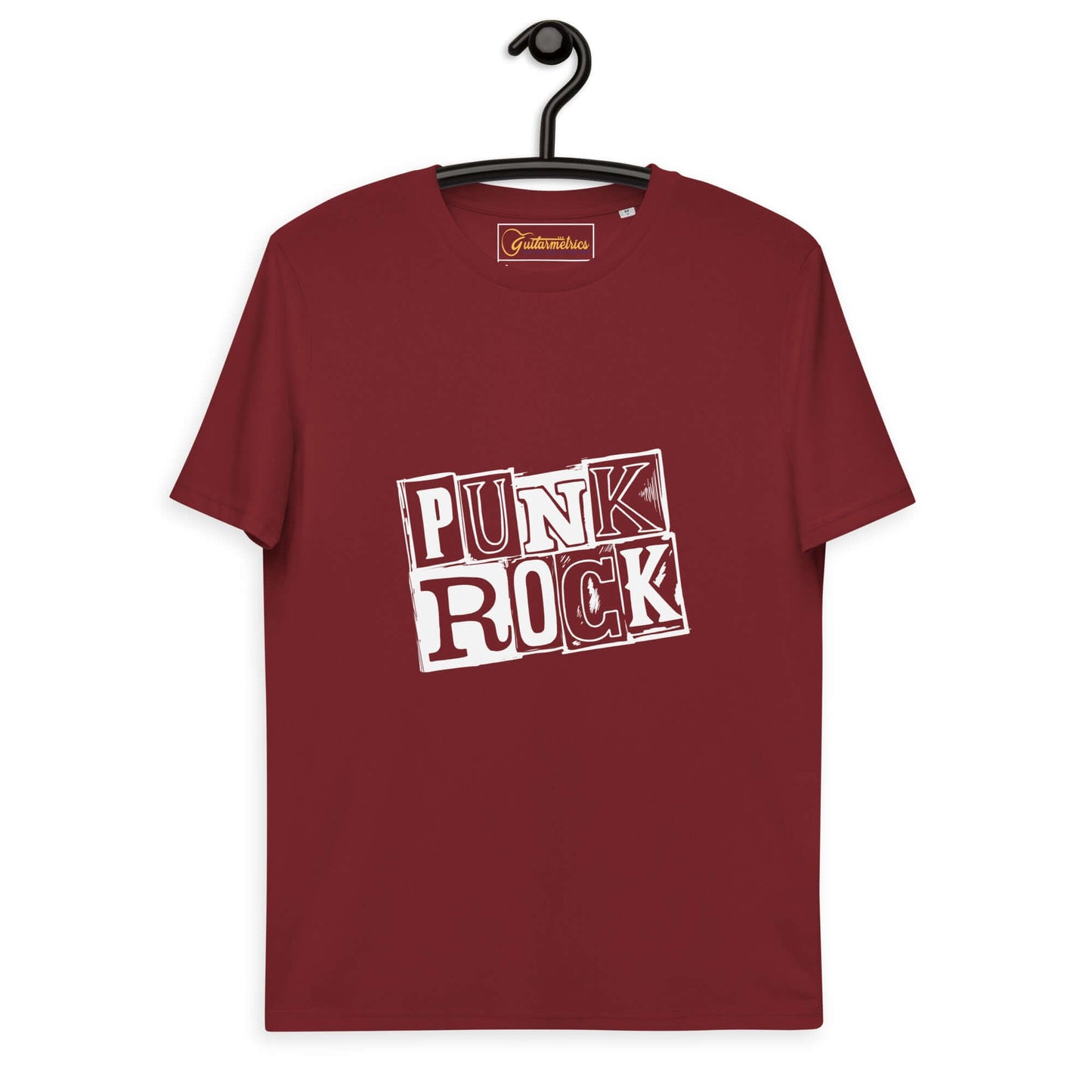 Punk Rock Unisex organic cotton t-shirt Burgundy guitarmetrics