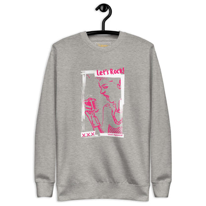 Let's rock Unisex Premium Sweatshirt Carbon Grey guitarmetrics