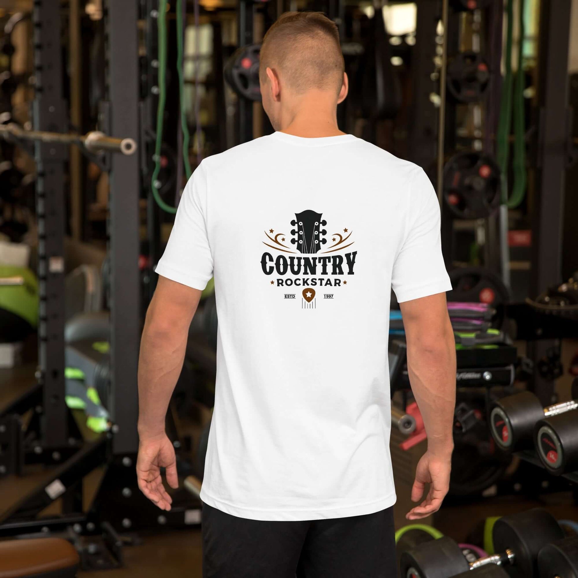 Country Rockstar Premium White Unisex t-shirt guitarmetrics