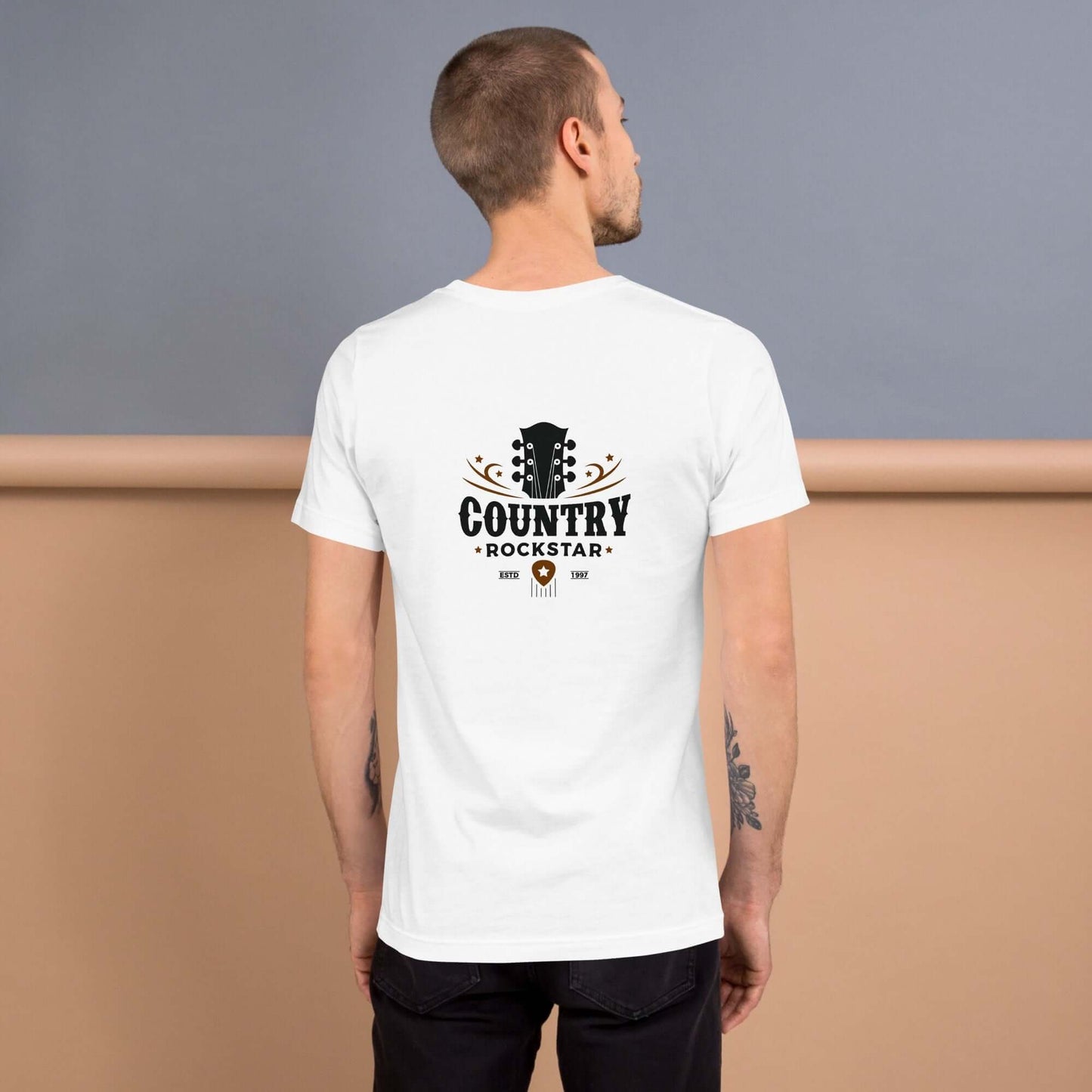 Country Rockstar Premium White Unisex t-shirt guitarmetrics