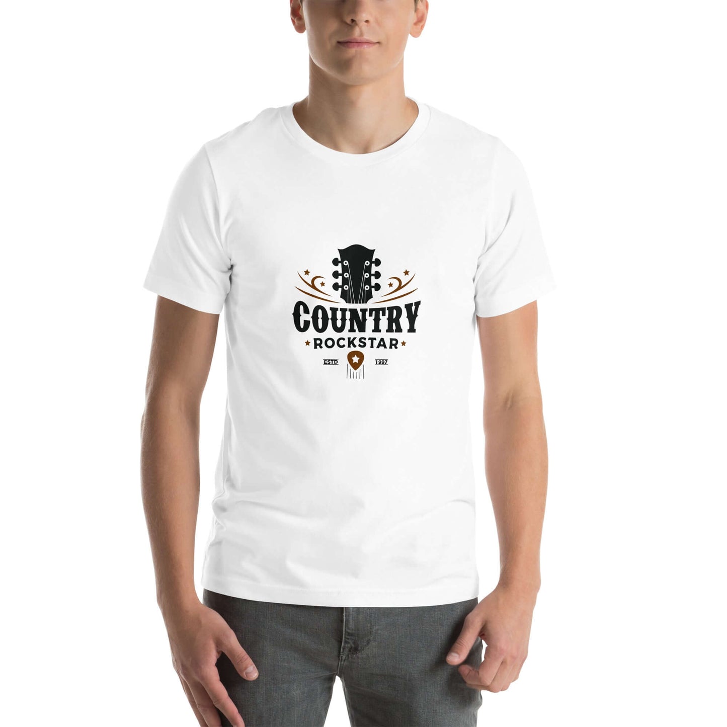 Country Rockstar Premium White Unisex t-shirt 5XL guitarmetrics