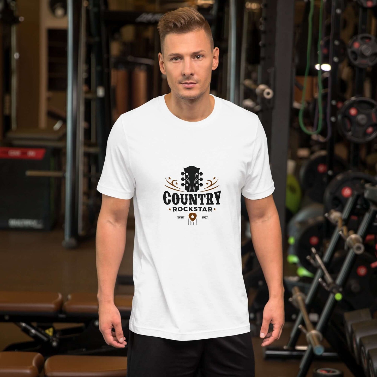 Country Rockstar Premium White Unisex t-shirt guitarmetrics