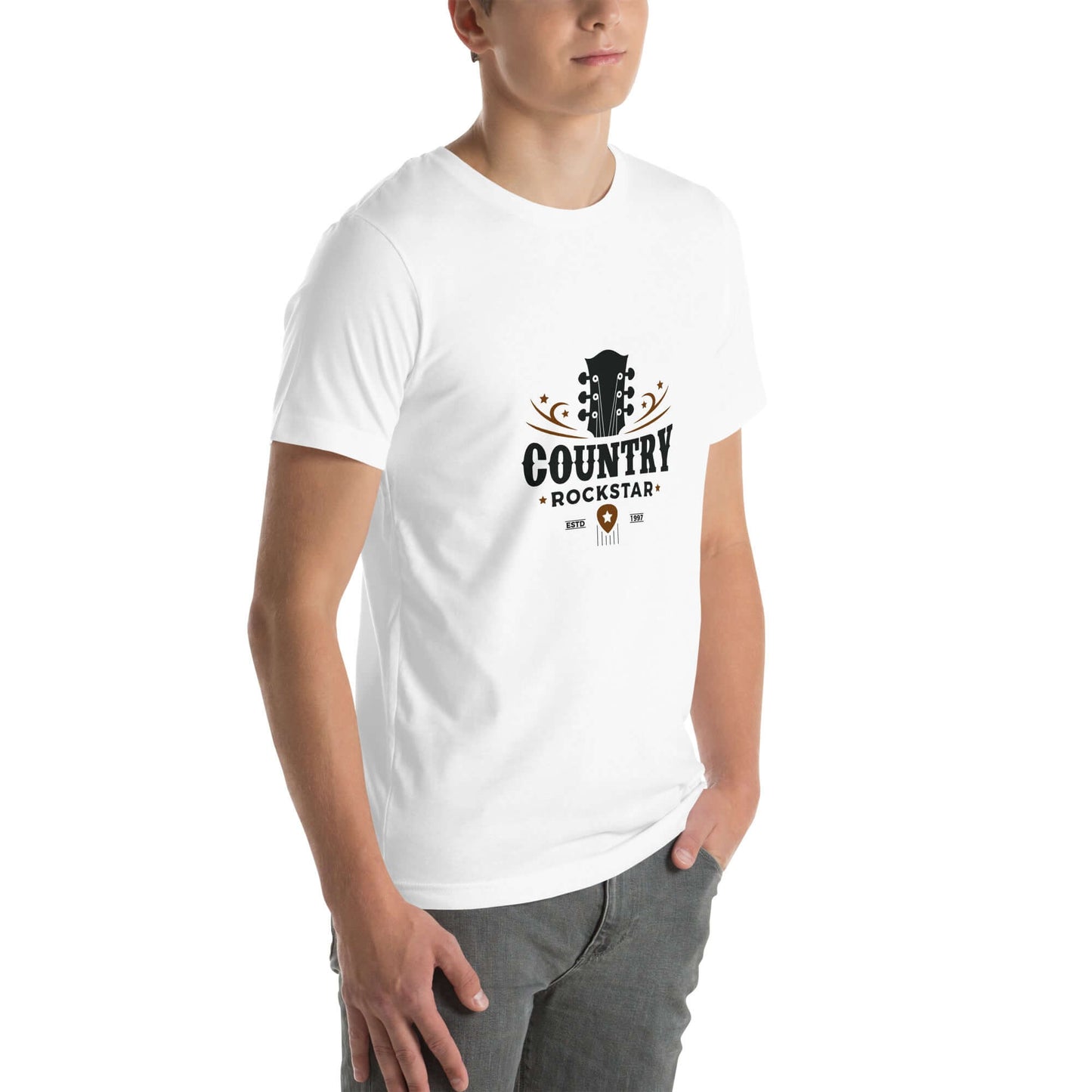 Country Rockstar Premium White Unisex t-shirt guitarmetrics