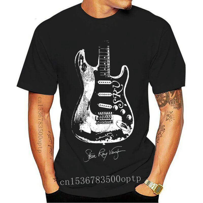 Stevie Ray Vaughan print T-Shirt guitarmetrics