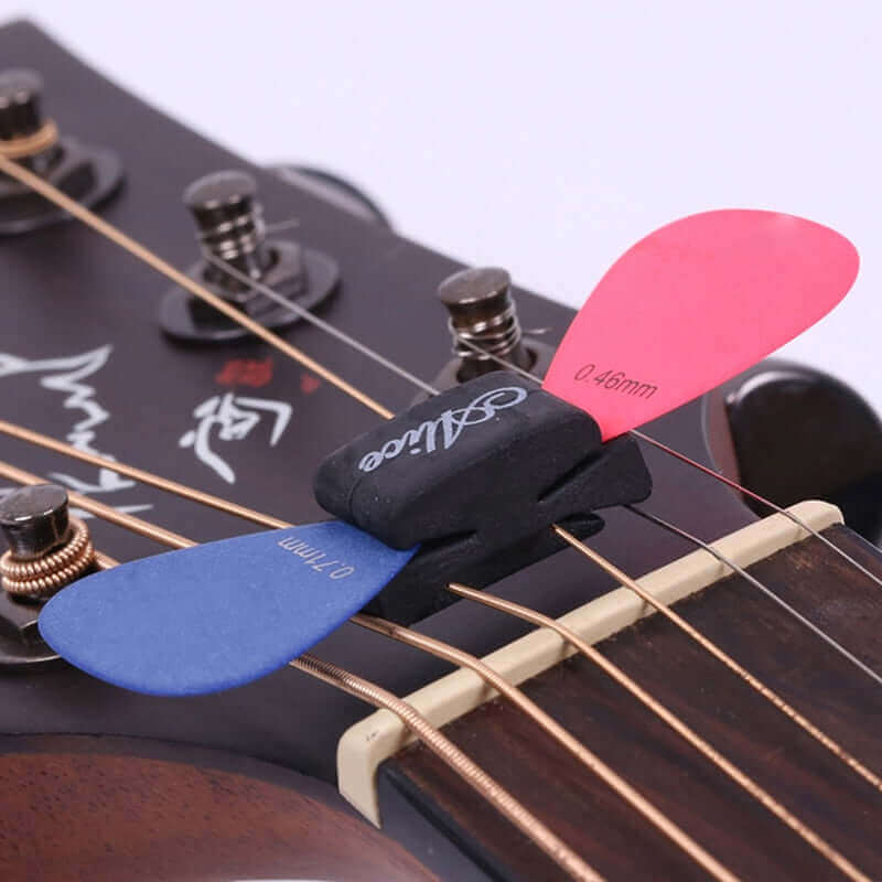 Guitar headstock pick holder tool