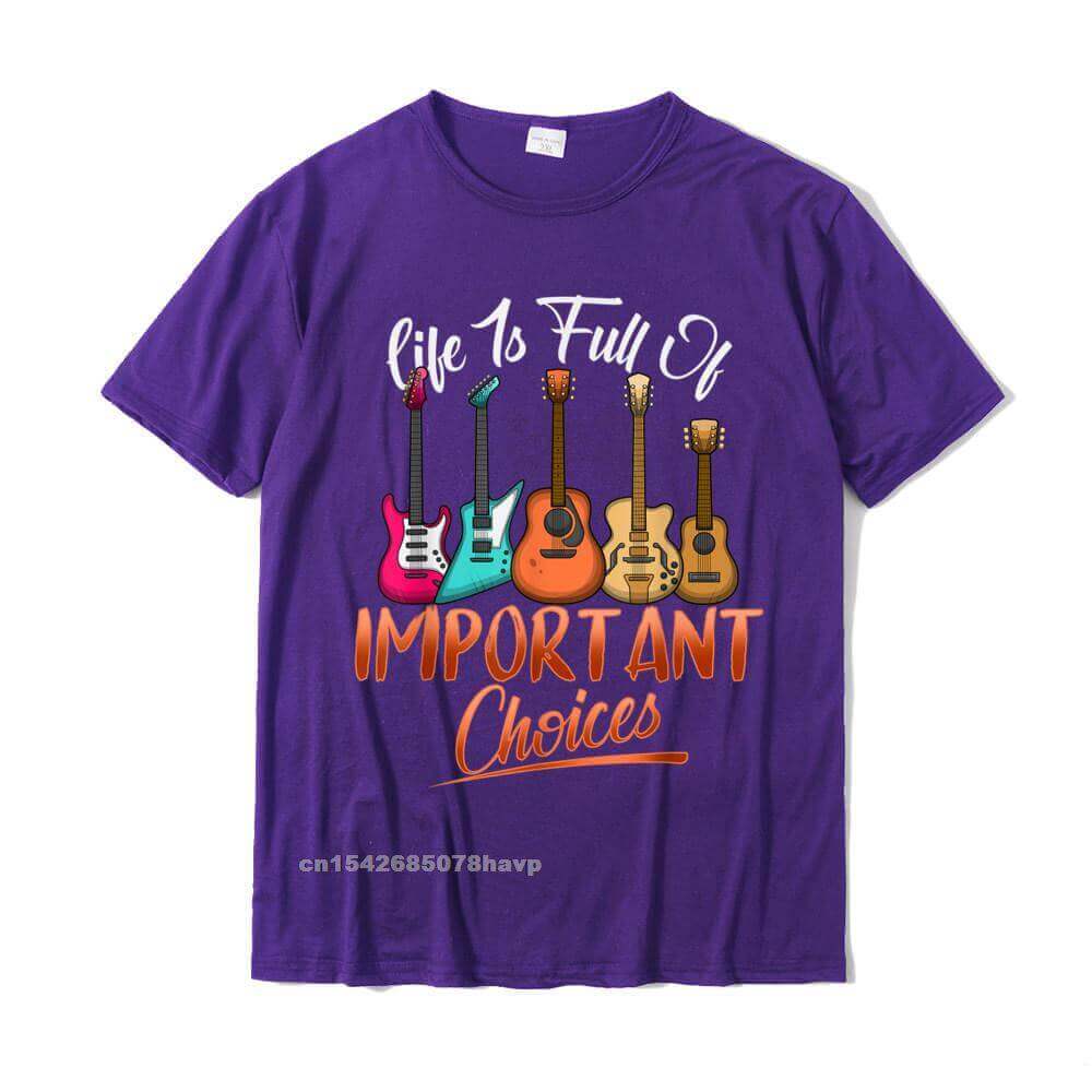 Life Is Full Of Important Choices Funny Guitar T-Shirt purple guitarmetrics