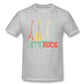 Lets Rock Rock N Roll Retro Guitar Tshirt Gray guitarmetrics