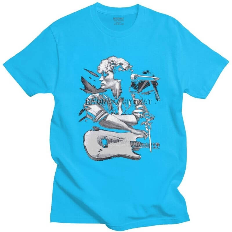 Classic Viktor Guitar T Shirt Spider Baby Blue guitarmetrics