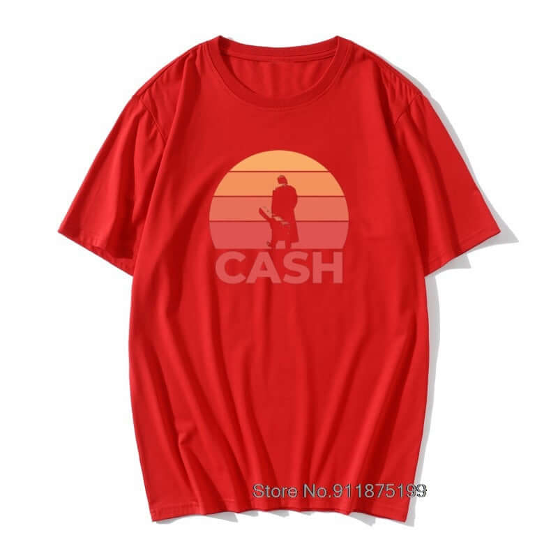 Johnny Cash Guitar Sunset print T Shirt guitarmetrics