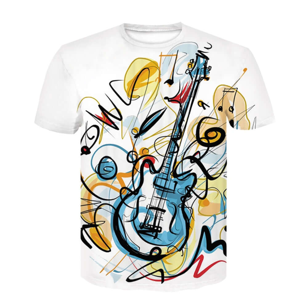 Rock Music Guitar 3D Tshirt summer CBT-293 guitarmetrics