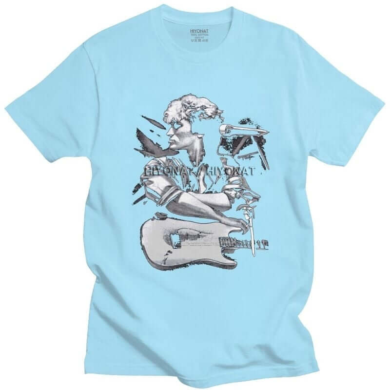 Classic Viktor Guitar T Shirt Sky Blue guitarmetrics