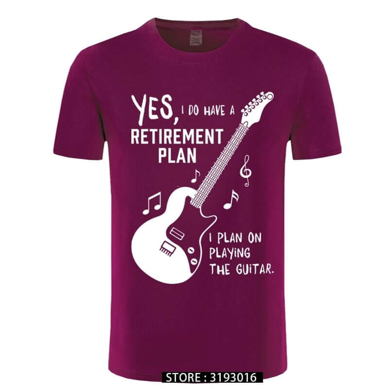 I Plan on Playing The Guitar Funny Music T-Shirt maroon white guitarmetrics
