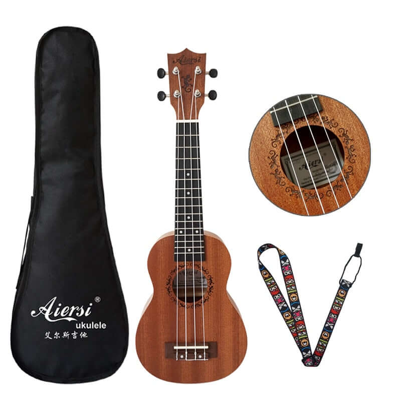 21 Inch Mahogany Soprano Ukulele Guitar 4 Strings SU021BG-4 21 inches guitarmetrics