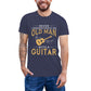 An Old Man With A Guitar print T-Shirt Navy Blue guitarmetrics