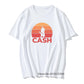 Johnny Cash Guitar Sunset print T Shirt White guitarmetrics