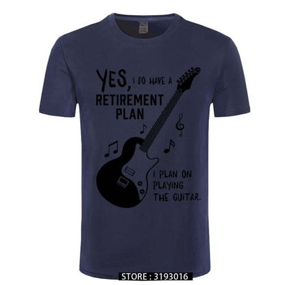 I Plan on Playing The Guitar Funny Music T-Shirt navy black guitarmetrics