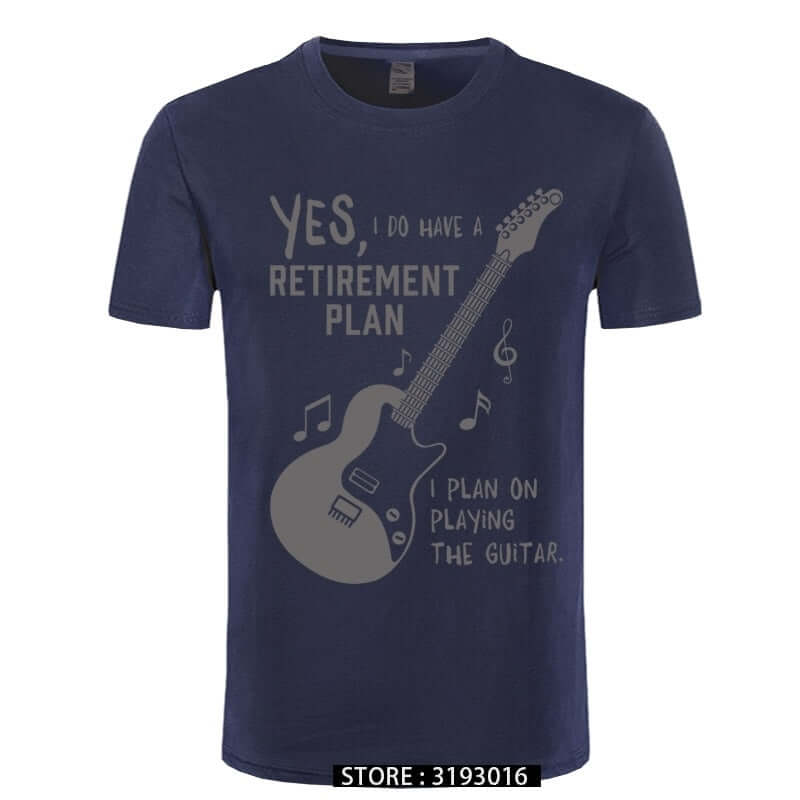 I Plan on Playing The Guitar Funny Music T-Shirt navy gray guitarmetrics
