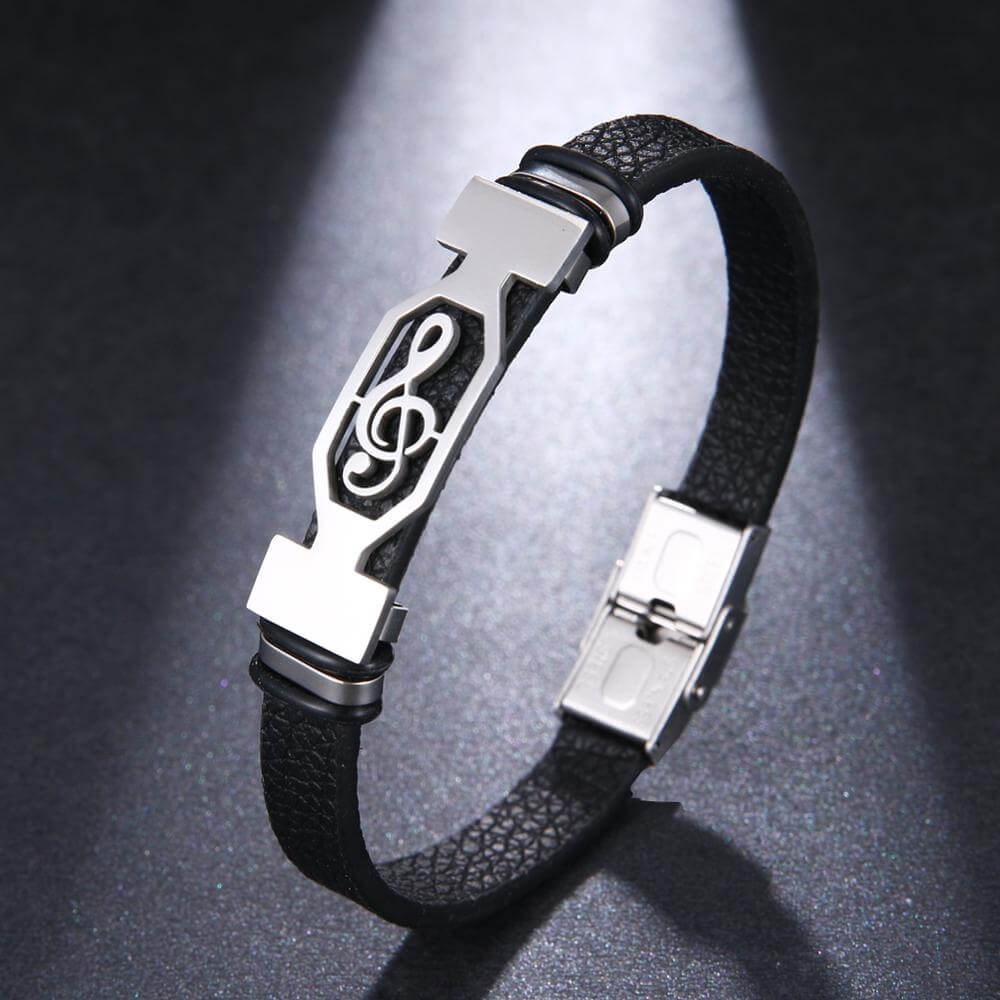 Fashion Charm Jewelry Music Symbol Cuff Bracelet Default Title guitarmetrics