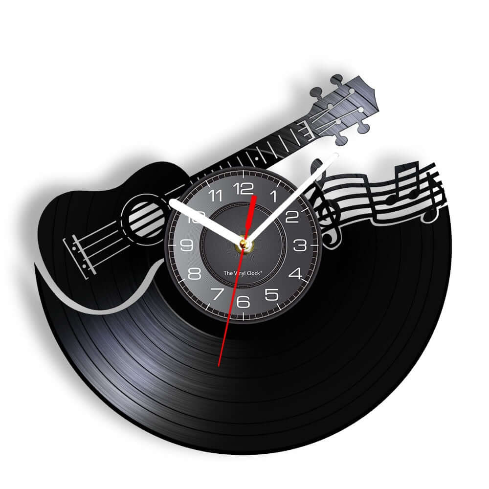 Vinyl record LED Guitar wall clock Without LED 12 inch guitarmetrics
