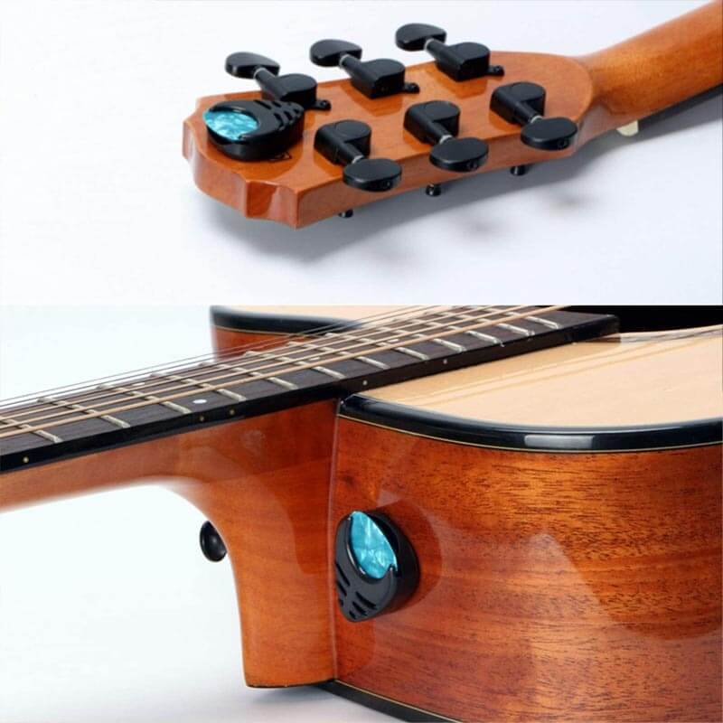 Adhesive pick holder for Guitar guitarmetrics