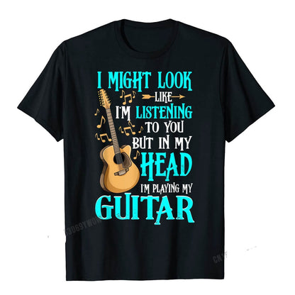 Unique and funny guitar print t-shirt Black guitarmetrics