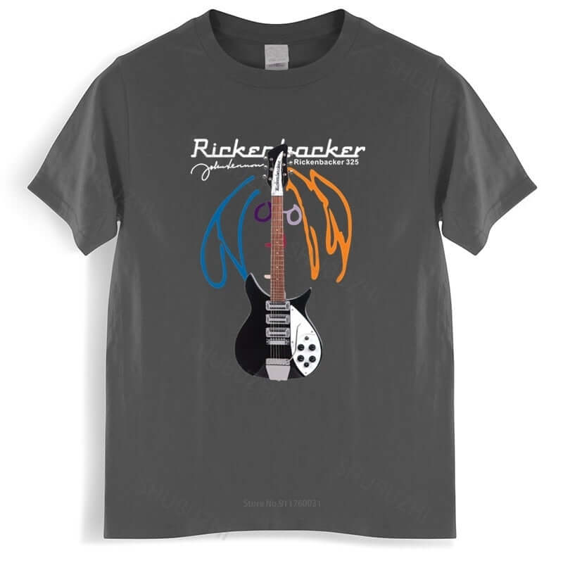 John Lennon Rickenbacker print Guitar T-Shirt carbon guitarmetrics