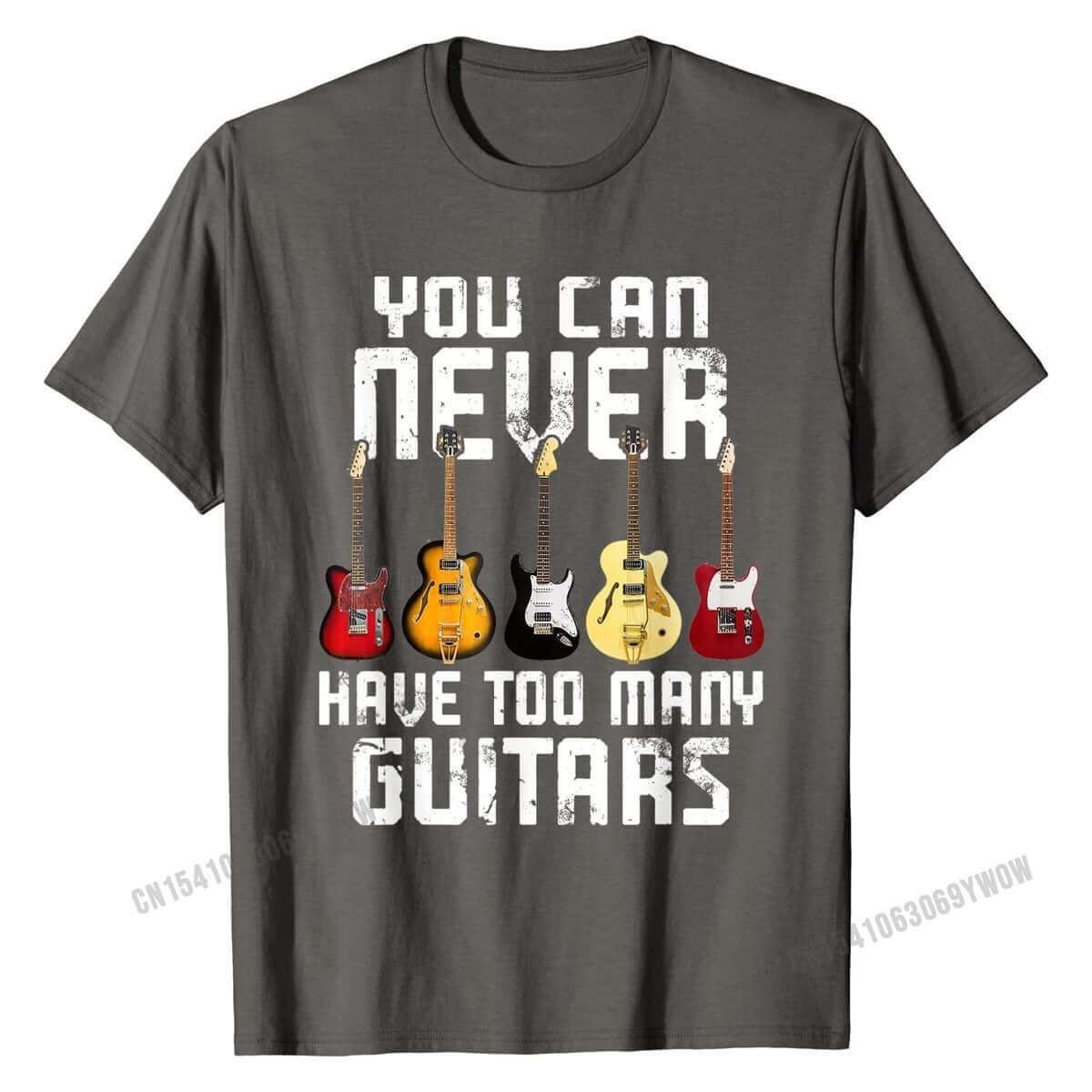 You Can Never Have Too Many Guitars print T-Shirt Asphalt guitarmetrics