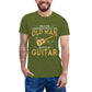 An Old Man With A Guitar print T-Shirt Army Green guitarmetrics