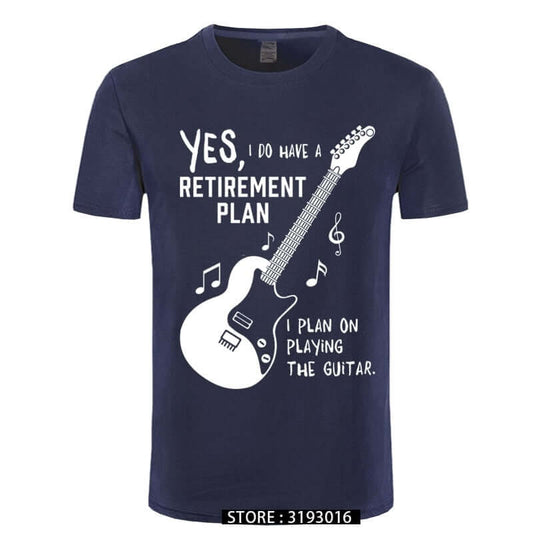 I Plan on Playing The Guitar Funny Music T-Shirt navy white guitarmetrics