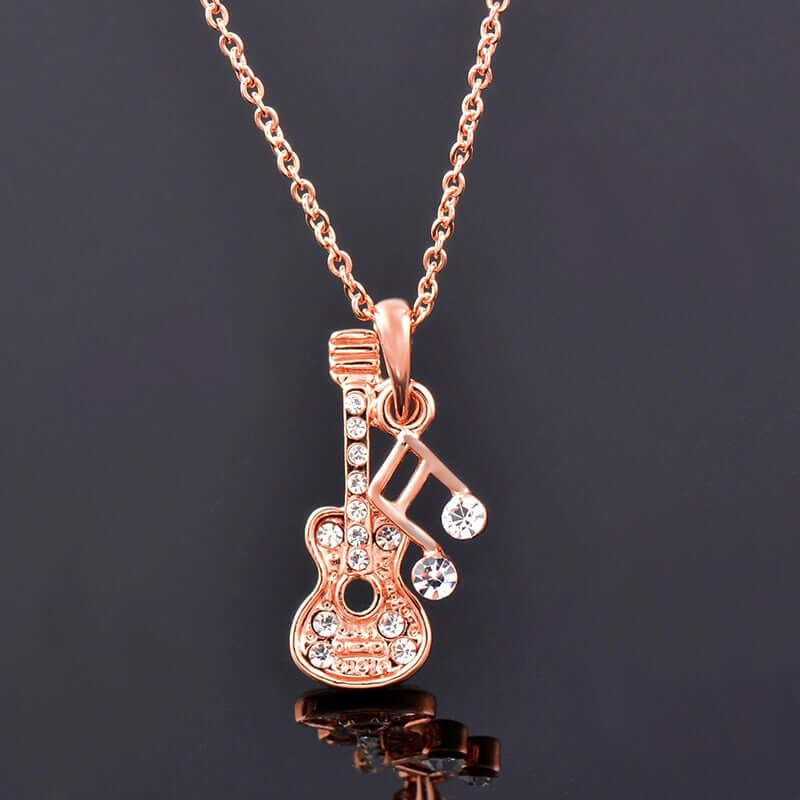 SINLEERY Musical Note Guitar Pendant Necklace For Women guitarmetrics